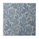 Wm Morris Arts & Crafts Blue Thistle Repro Tile<br><div class="desc">William Morris (1834-1896) was a prolific English textile designer,  artist,  writer,  illustrator,  medievalist and socialist. He believed good design should be available to everyone. "Thistle" was one of the earliest machine produced patterns and one of only a few printed that way by the studio.</div>