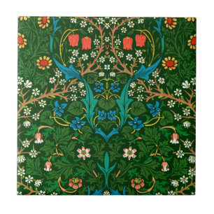 WM Morris Blackthorn Art Nouveau Pattern Ceramic Tile