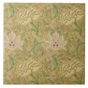 Wm Morris Classic Windrush Design Gold Multi Tile