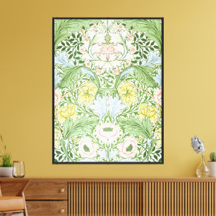 Wm Morris Myrtle Floral Art Nouveau Bright Canvas Print
