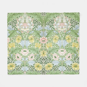Wm Morris Myrtle Floral Art Nouveau Bright Fleece Blanket