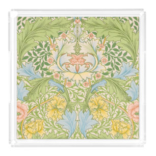 Wm Morris Myrtle Floral Art Nouveau Pastel Acrylic Tray