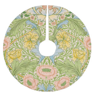 Wm Morris Myrtle Floral Art Nouveau Pastel Brushed Polyester Tree Skirt