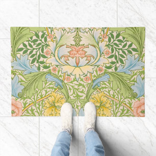 Wm Morris Myrtle Floral Art Nouveau Pastel Doormat