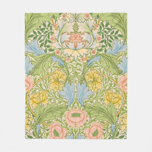 Wm Morris Myrtle Floral Art Nouveau Pastel Fleece Blanket