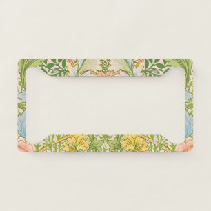 Wm Morris Myrtle Floral Art Nouveau Pastel License Plate Frame