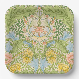 Wm Morris Myrtle Floral Art Nouveau Pastel Paper Plates