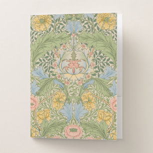 Wm Morris Myrtle Floral Art Nouveau Pastel Pocket Folder
