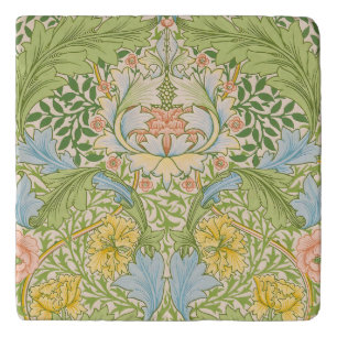 Wm Morris Myrtle Floral Art Nouveau Pastel Trivet