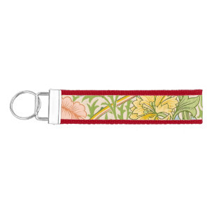 Wm Morris Myrtle Floral Art Nouveau Pastel Wrist Keychain