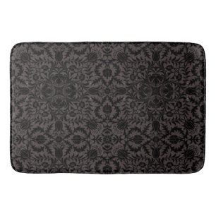 Wm Morris Seamless Vine Black Charcoal Pattern Bath Mat