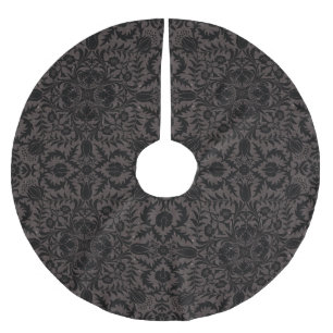 Wm Morris Seamless Vine Black Charcoal Pattern Brushed Polyester Tree Skirt