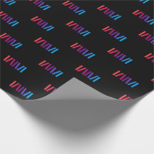 WMSA Gift Wrap Logo Bars on Black Matte, 6 ft.
