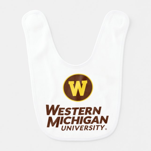 WMU | Circle Logo Baby Bib (Front)
