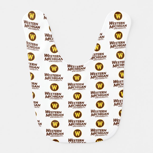 WMU | Circle Logo Baby Bib (Front)