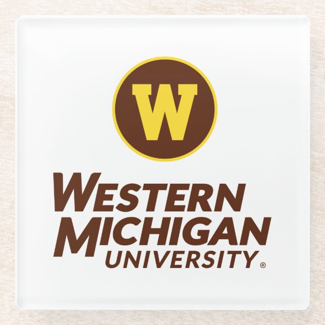 WMU | Circle Logo Glass Coaster (Front)