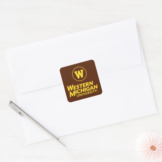 WMU | Circle Logo Square Sticker (Envelope)