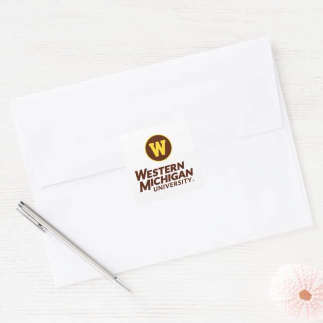 WMU | Circle Logo Square Sticker (Envelope)