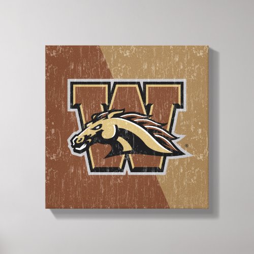 WMU Color Block Distressed Canvas Print