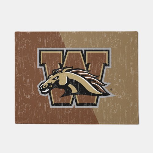 WMU Color Block Distressed Doormat