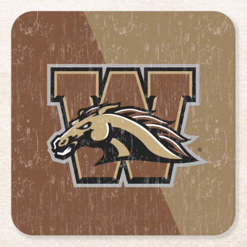 WMU Color Block Distressed Square Paper Coaster