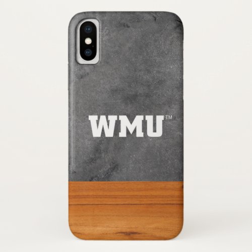 WMU Wood Cement Half White iPhone X Case