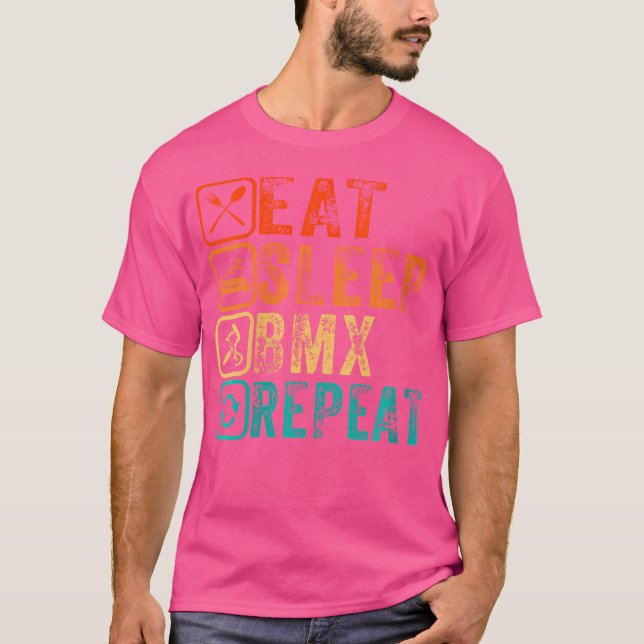 Wo Eat Sleep Bmx Repeat T-Shirt (Front)
