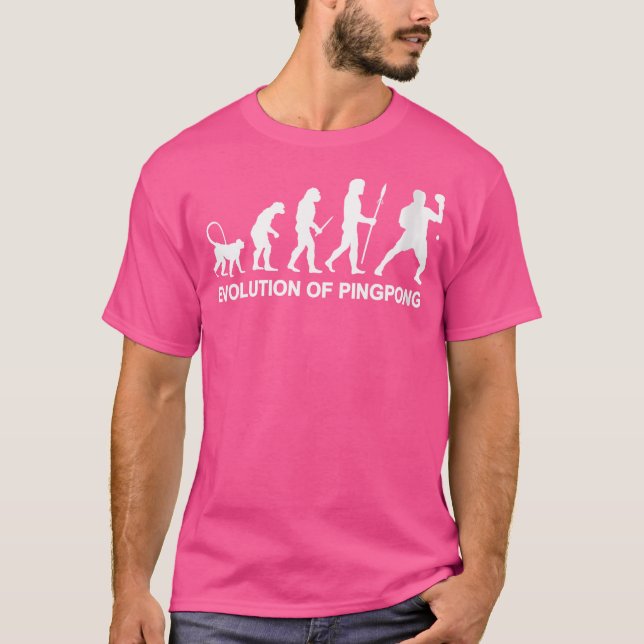 Wo Evolution Of Ping Pong Table Tennis T-Shirt (Front)
