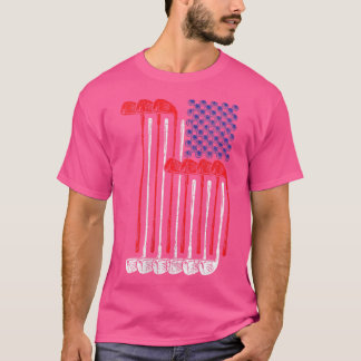 Wo Golf With America Flag Funny Golf Club T-Shirt