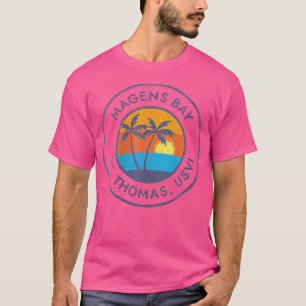 Wo Magens Bay St Thomas Usvi Sunset Faded Distress T-Shirt