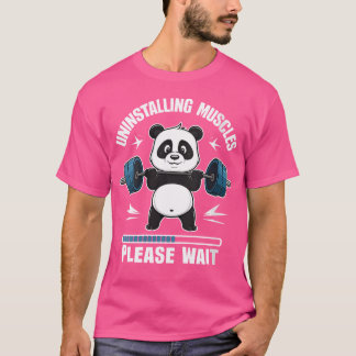 Wo Muscle Building Fitness Panda Weight Lifting Ba T-Shirt