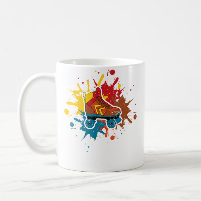 Wo Roller Skating Girls Skates 80S Coffee Mug (Left)