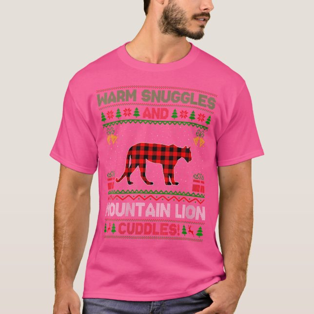 Wo Warm Snuggles And Mountain Lion Cuddles Ugly Li T-Shirt (Front)