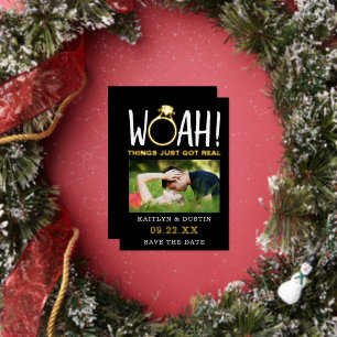 Woah Modern Photo Save The Date Real Foil Invitation