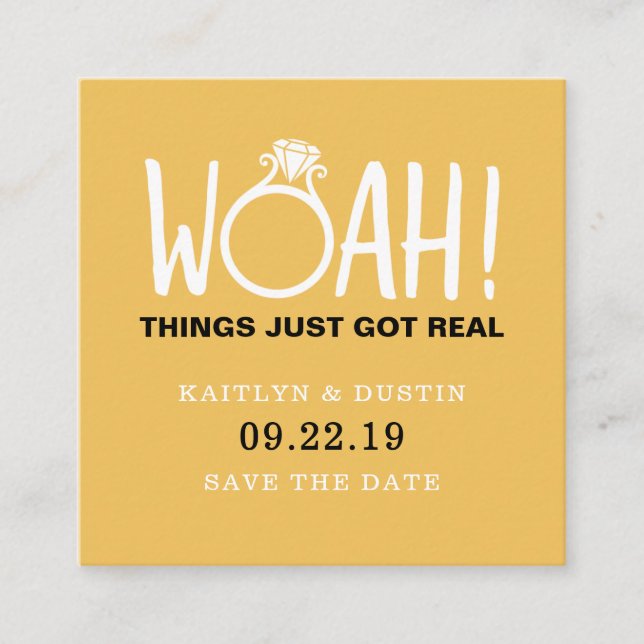 Woah Save The Date Enclosure Card (Front)
