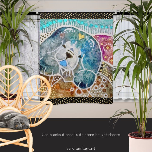 WOBBLE-ROCK Chow dog watercolor batik  50x63" Blackout Curtains (Creator Uploaded)