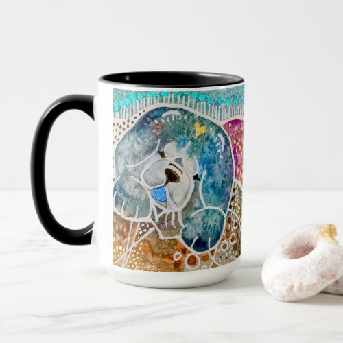 WOBBLE-ROCK Chow dog watercolor batik Mug