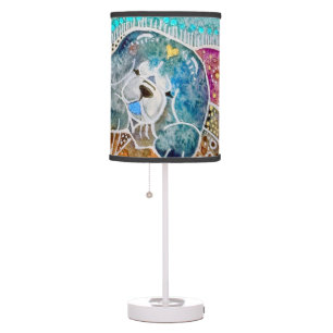 WOBBLE-ROCK Chow dog watercolor batik Table Lamp
