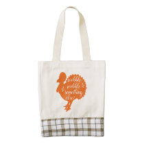 Wobble Wobble Something Else Funny Turkey Quote Zazzle HEART Tote Bag