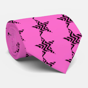Wobbly Waves (Pink/Black) Star Tie