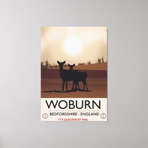 Woburn _ Bedfordshire Vintage style travel poster Canvas Print