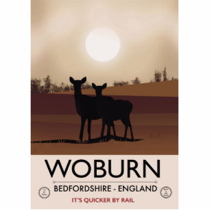 Woburn - Bedfordshire Vintage style travel poster. Cutout