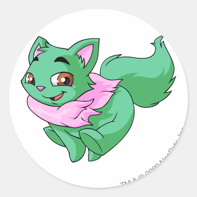 Wocky Green Classic Round Sticker (Front)