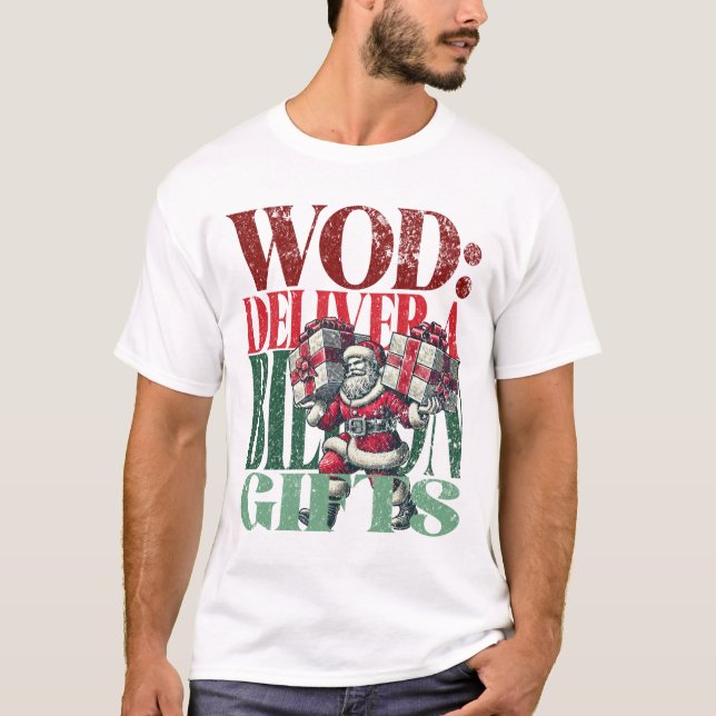 WOD Fun Christmas Version of Fitness Terms T-Shirt (Front)