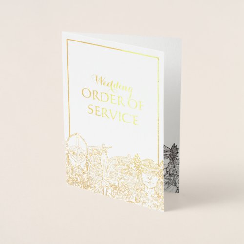 Woden  Frge Wedding Order of Service Foil Card