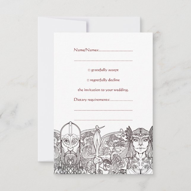Woden & Fríge Wedding RSVP Invitation (Front)