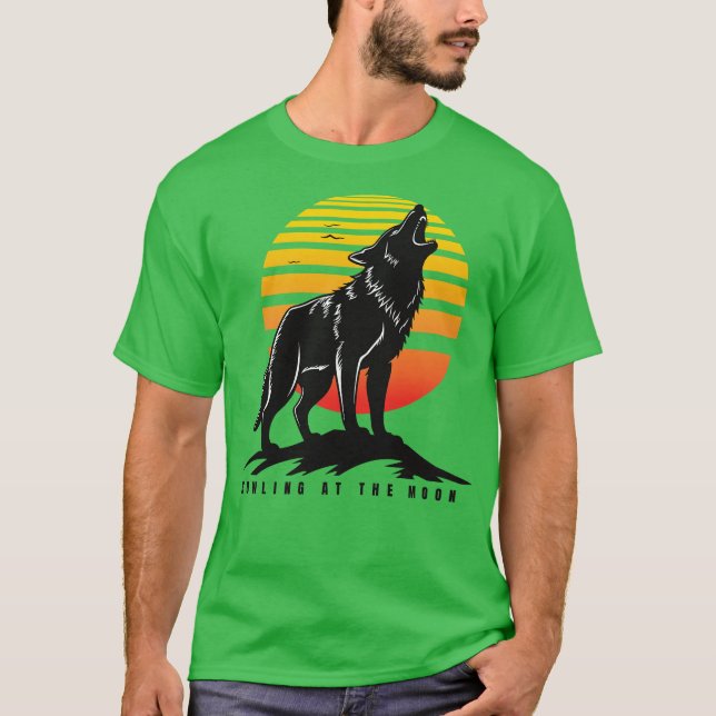 Wof howling at the moon T-Shirt (Front)