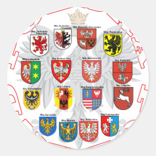 Wojewodztwa Polski Classic Round Sticker