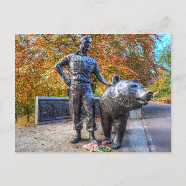 Wojtek The Soldier Bear Memorial Edinburgh Postcard (Front)