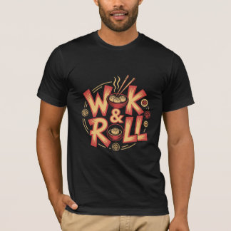 Wok & Roll Dim Sum Asian Cuisine Vintage Retro Foo T-Shirt